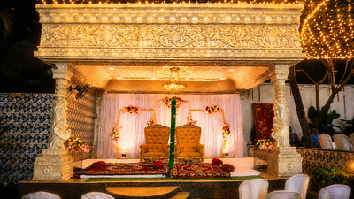 Glamorous wedding stage with floral decor - Copy