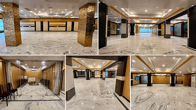 Luxurious event hall interior collage