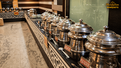 Upscale Indian banquet buffet setup