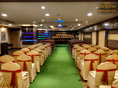 Banquet hall prepared for inauguration event
