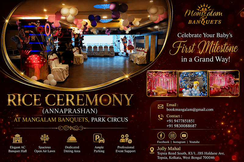 Rice Ceremony Banquet Hall in Kolkata at Mangalam Banquets near Science City